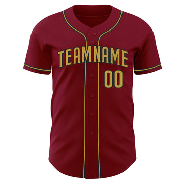 Custom Crimson Old Gold-Black Authentic Baseball Jersey
