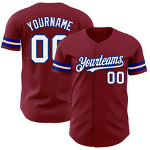Load image into Gallery viewer, Custom Crimson White-Royal Authentic Baseball Jersey
