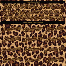 Load image into Gallery viewer, Custom Women's Brown Brown-Old Gold Leopard 3D V-Neck Cropped Baseball Jersey
