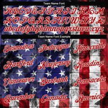 Load image into Gallery viewer, Custom Women&#39;s White Royal-Red American Flag Fashion 3D V-Neck Cropped Baseball Jersey
