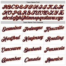 Load image into Gallery viewer, Custom Women&#39;s White Navy-Orange V-Neck Cropped Baseball Jersey
