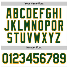 Load image into Gallery viewer, Custom Women&#39;s White Green-Gold V-Neck Cropped Baseball Jersey
