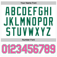 Load image into Gallery viewer, Custom Women&#39;s White Pink-Green V-Neck Cropped Baseball Jersey
