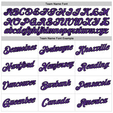 Load image into Gallery viewer, Custom Women&#39;s White Purple-Black V-Neck Cropped Baseball Jersey
