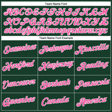 Load image into Gallery viewer, Custom Women&#39;s Green Pink-White V-Neck Cropped Baseball Jersey
