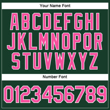 Load image into Gallery viewer, Custom Women&#39;s Green Pink-White V-Neck Cropped Baseball Jersey
