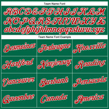 Load image into Gallery viewer, Custom Women&#39;s Kelly Green Red-White V-Neck Cropped Baseball Jersey
