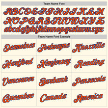 Load image into Gallery viewer, Custom Women&#39;s Cream Orange-Royal V-Neck Cropped Baseball Jersey
