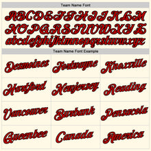 Load image into Gallery viewer, Custom Women&#39;s Cream Red-Black V-Neck Cropped Baseball Jersey
