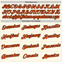 Load image into Gallery viewer, Custom Women&#39;s Cream Orange-Black V-Neck Cropped Baseball Jersey
