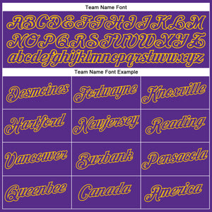 Custom Women's Purple Purple-Gold V-Neck Cropped Baseball Jersey