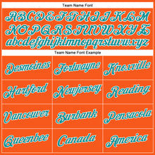 Load image into Gallery viewer, Custom Women&#39;s Orange Aqua-White V-Neck Cropped Baseball Jersey
