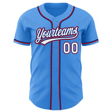 Load image into Gallery viewer, Custom Electric Blue White Royal-Red Authentic Baseball Jersey
