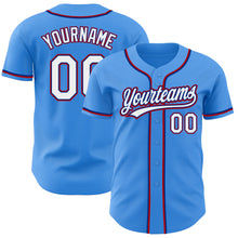 Load image into Gallery viewer, Custom Electric Blue White Royal-Red Authentic Baseball Jersey
