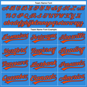 Custom Electric Blue Orange-Royal Authentic Baseball Jersey