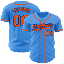Load image into Gallery viewer, Custom Electric Blue Orange-Royal Authentic Baseball Jersey
