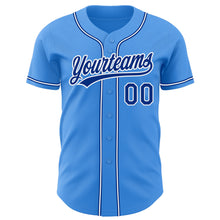 Load image into Gallery viewer, Custom Electric Blue Royal-White Authentic Baseball Jersey
