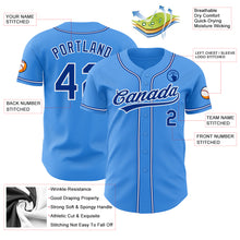 Load image into Gallery viewer, Custom Electric Blue Royal-White Authentic Baseball Jersey
