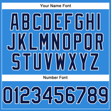 Load image into Gallery viewer, Custom Electric Blue Navy-White Authentic Baseball Jersey
