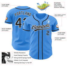 Load image into Gallery viewer, Custom Electric Blue Black-White Authentic Baseball Jersey
