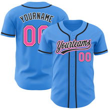 Load image into Gallery viewer, Custom Electric Blue Pink-Black Authentic Baseball Jersey
