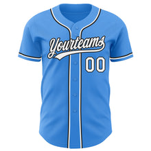 Load image into Gallery viewer, Custom Electric Blue White-Black Authentic Baseball Jersey
