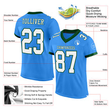Load image into Gallery viewer, Custom Electric Blue White-Green Mesh Authentic Football Jersey
