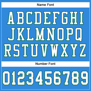 Custom Powder Blue White-Kelly Green Mesh Authentic Football Jersey
