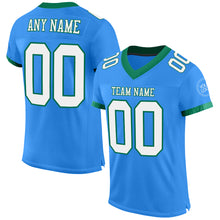 Load image into Gallery viewer, Custom Electric Blue White-Kelly Green Mesh Authentic Football Jersey
