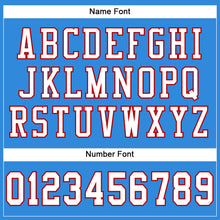 Load image into Gallery viewer, Custom Powder Blue White-Red Mesh Authentic Football Jersey
