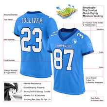 Load image into Gallery viewer, Custom Powder Blue White-Royal Mesh Authentic Football Jersey
