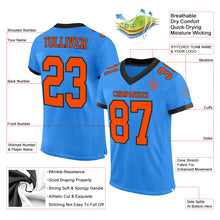 Load image into Gallery viewer, Custom Electric Blue Orange-Black Mesh Authentic Football Jersey
