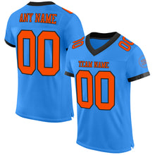 Load image into Gallery viewer, Custom Electric Blue Orange-Black Mesh Authentic Football Jersey
