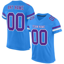 Load image into Gallery viewer, Custom Powder Blue Purple-White Mesh Authentic Football Jersey
