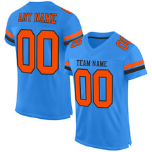 Load image into Gallery viewer, Custom Powder Blue Orange-Black Mesh Authentic Football Jersey
