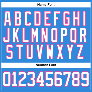 Custom Powder Blue White-Pink Hockey Lace Neck Jersey