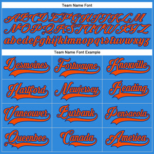 Custom Powder Blue Orange-Royal Hockey Lace Neck Jersey