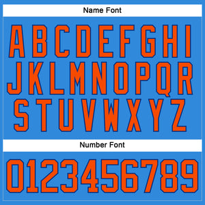 Custom Powder Blue Orange-Royal Hockey Lace Neck Jersey