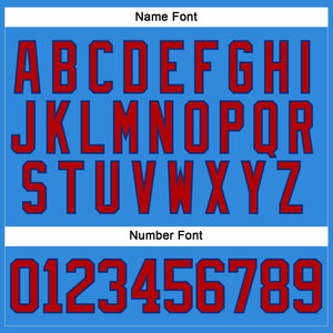 Custom Powder Blue Red-Royal Hockey Lace Neck Jersey