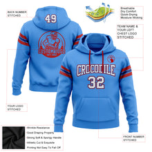 Load image into Gallery viewer, Custom Stitched Powder Blue White Royal-Red Football Pullover Sweatshirt Hoodie
