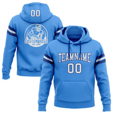 Load image into Gallery viewer, Custom Stitched Powder Blue White-Royal Football Pullover Sweatshirt Hoodie
