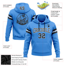 Load image into Gallery viewer, Custom Stitched Powder Blue Black-White Football Pullover Sweatshirt Hoodie
