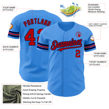 Load image into Gallery viewer, Custom Electric Blue Red-Navy Authentic Baseball Jersey
