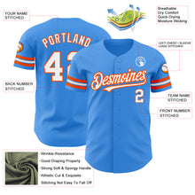 Load image into Gallery viewer, Custom Electric Blue White-Orange Authentic Baseball Jersey
