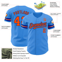 Load image into Gallery viewer, Custom Electric Blue Orange-Royal Authentic Baseball Jersey
