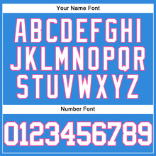 Load image into Gallery viewer, Custom Electric Blue White-Pink Authentic Baseball Jersey
