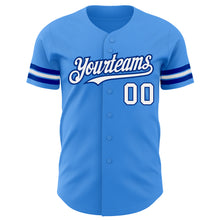 Load image into Gallery viewer, Custom Electric Blue White-Royal Authentic Baseball Jersey
