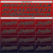 Load image into Gallery viewer, Custom Red Navy-Old Gold Authentic Fade Fashion Baseball Jersey
