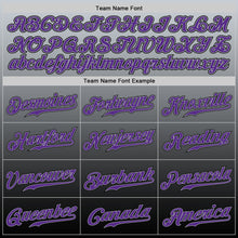 Load image into Gallery viewer, Custom Gray Purple-Black Authentic Fade Fashion Baseball Jersey
