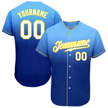 Load image into Gallery viewer, Custom Light Blue White-Royal Authentic Fade Fashion Baseball Jersey

